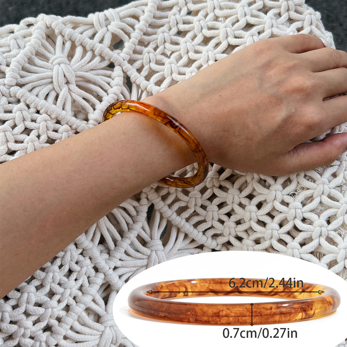 Ivyonna Irregular Resin Bangle - Marbled Amber [BAS0SGZ3]