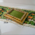 Aria Velvet Ring Display Tray - Ring Tray Green Coarse Linen [8Y5WGDY5]