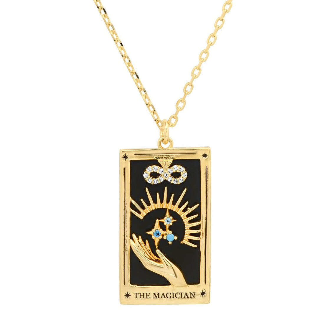 Erynn Gold-Plated Tarot Necklace - The Magician [FNJP5IRG]