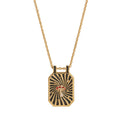 Celestial Tarot Pendant Necklace - Black Mushroom [FQWQJ840]