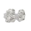 Aliyanna Asymmetric Pleated Earrings - Silver