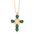 Ianna Madonna Cross Necklace - Green [7O9JZV8U]