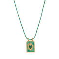 Siyona Cord Charm Necklace - Blue Necklace (No Beads) [DRZABH8J]