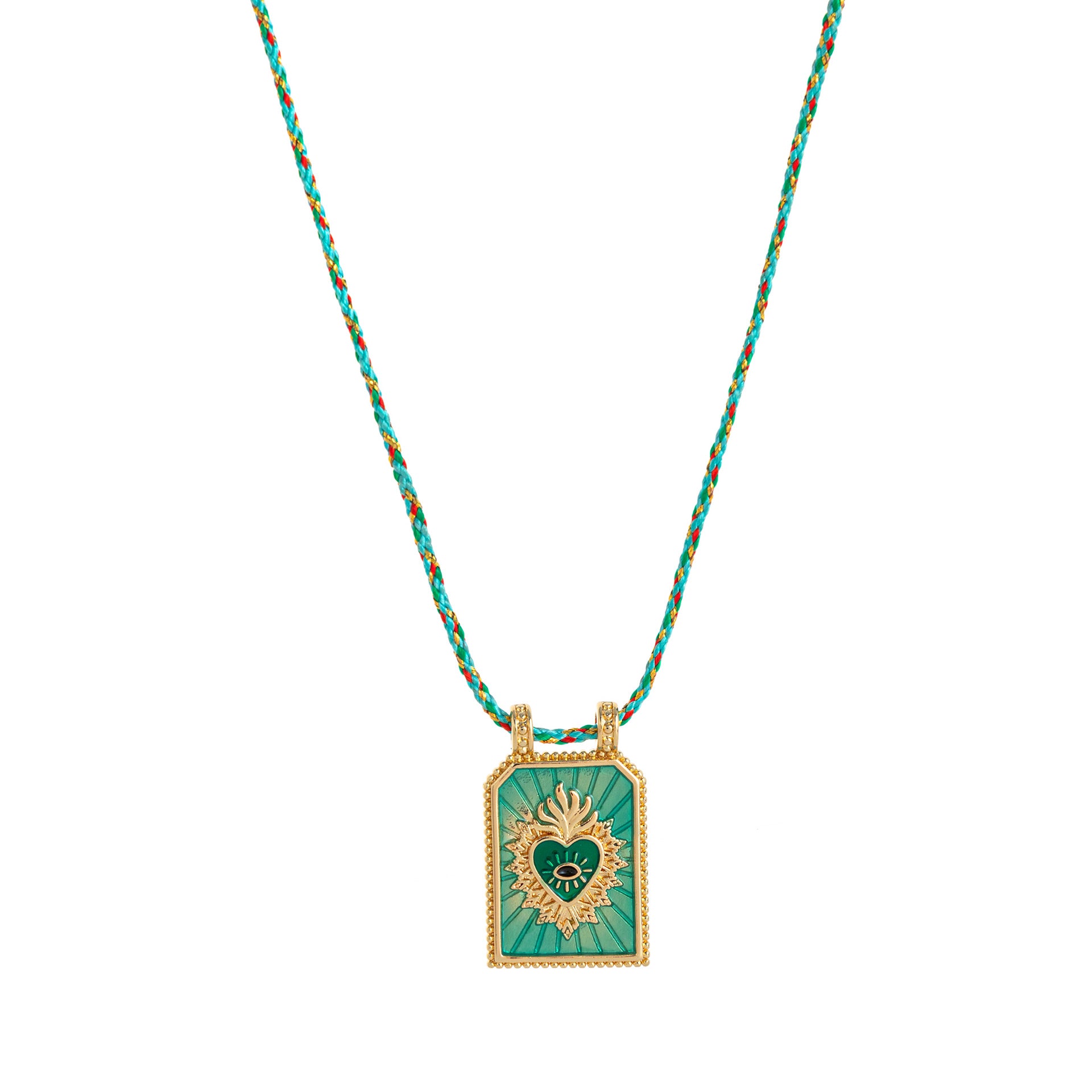 Color Cord Pendant Necklace - Blue Necklace (No Beads) [78QMSD2W]