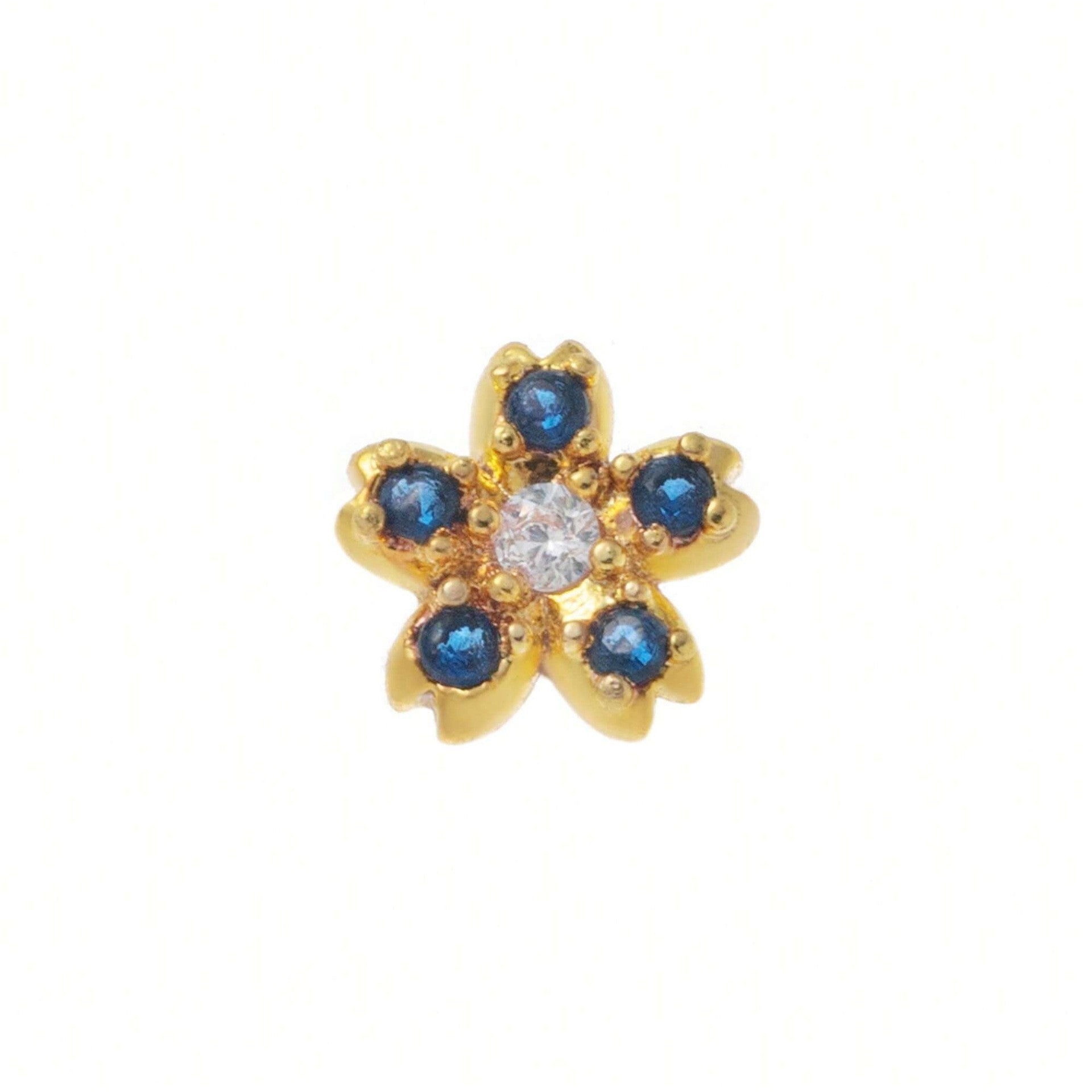 Floating Charm Locket Necklace - Blue Flower Charm [OJA077N4]