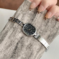 Annelyse Vintage Bracelet Watch - Silver with Black Dial [8HE9NKIN]