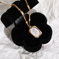 Vintage Rose Mirror Pendant Necklace - Necklace [T0LQB3MR]