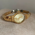 Minimalist Snake Chain Bracelet Watch - Gold with Gold Dial [XNXP6YWW]