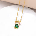 Jackson Zircon Heart Necklace - Green [4F1QRU0P]
