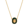 Lucky Horseshoe Pendant Necklace - Green Retro Hat Gold [C9XFB7EF]