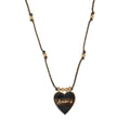 Siyona Cord Charm Necklace - Black Heart Necklace [PRN0FANU]