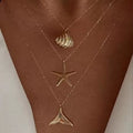 Layered Pearl and Shell Necklace - Style 5 [0MAT8TRJ]