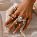 Jadelynn Geometric Ring Set - Gold 6-Piece Ring Set [A5GGBDB0]