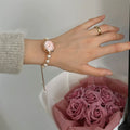 Pearl Bracelet Watch - Rose Gold with Pink Dial [C2MO0STV]