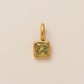 Lotus Birthstone Cube Necklace - August Pendant - Gold [A9FRCW44]