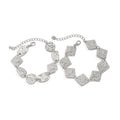Missy Jewelry - Alana Hammered Geometric Bracelet Set - Silver Color