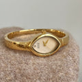 Oval Bracelet Watch with Metal Strap - Gold Strap with Gold Face [H0DWT54M]