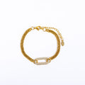 Sparkling Geometric Choker Necklace - White Stone Bracelet (17.5+5cm) [IB1HLAEF]