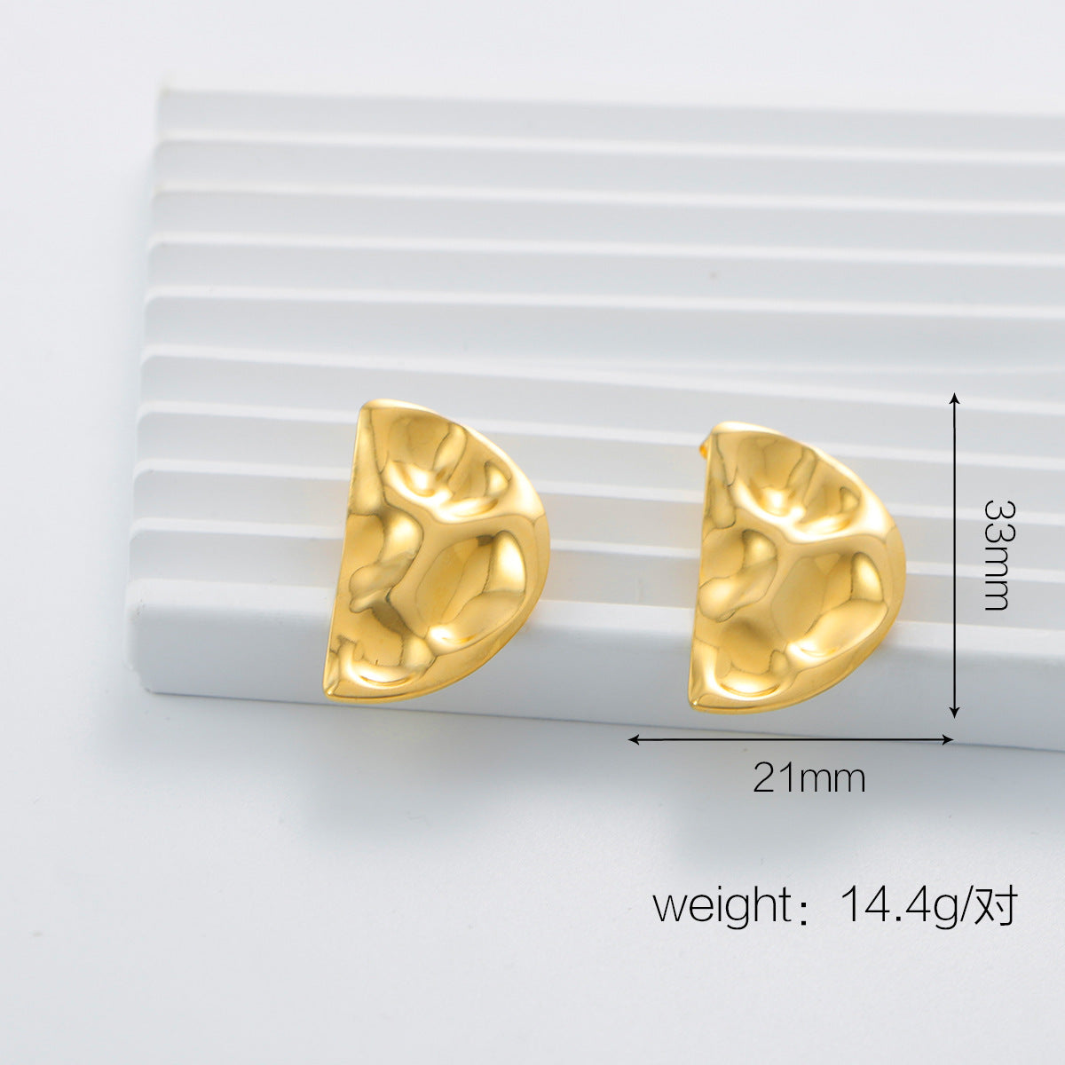Courtlyn Hammered Irregular Earrings - Gold - Style 6 [W0XMLSNK]