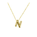 Aiyanah Glossy Bubble Letter Necklace - Gold N [HO74VUQX]
