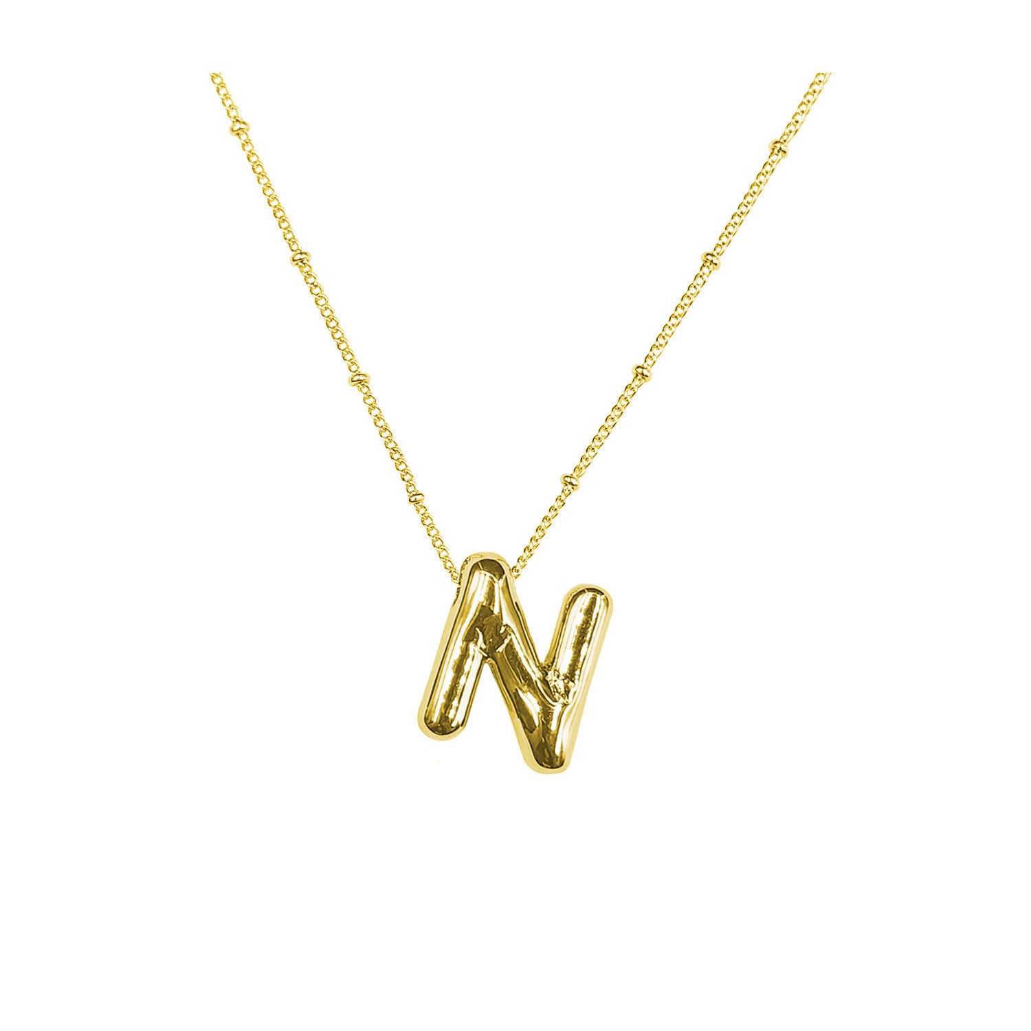 Aiyanah Glossy Bubble Letter Necklace - Gold N [HO74VUQX]