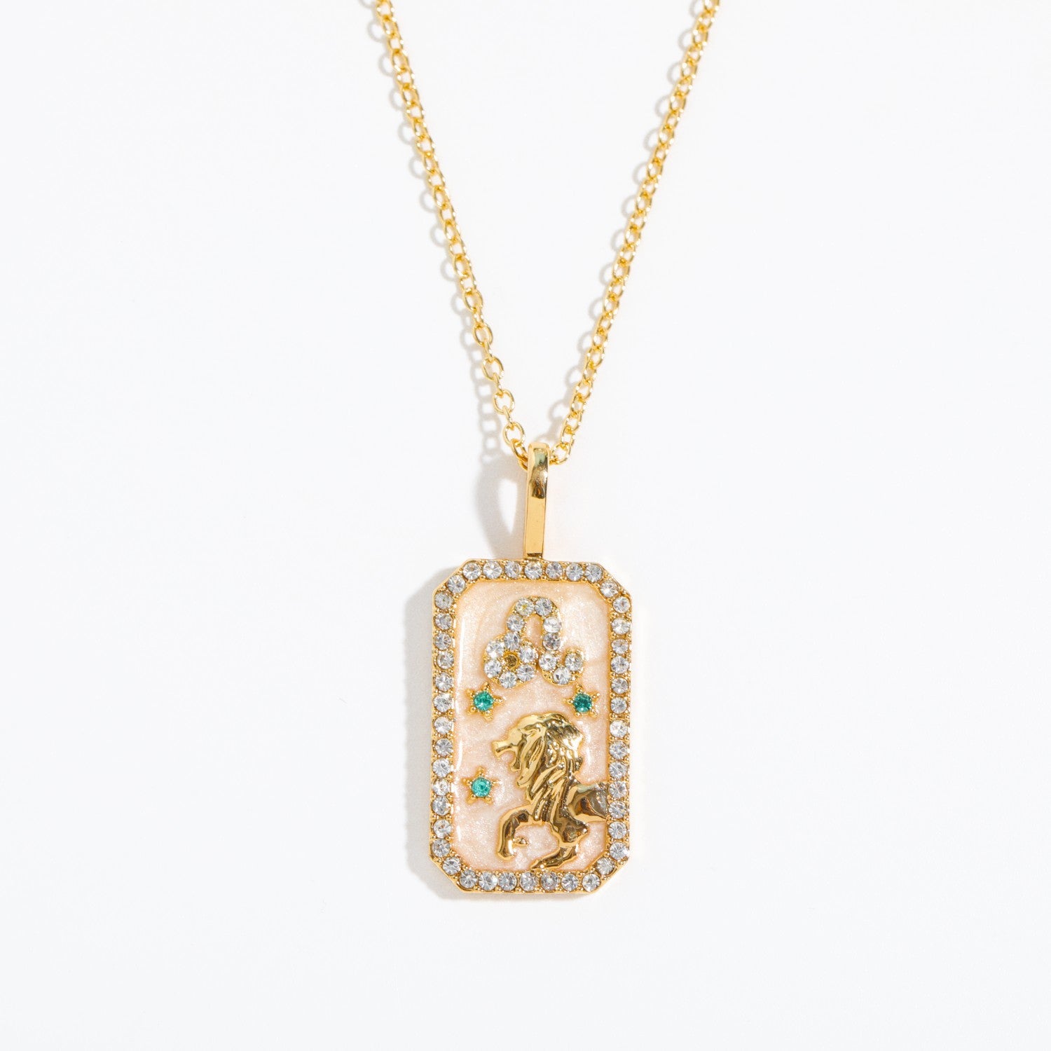 Tariah Zircon Constellation Necklace - Leo (Smooth Back) [TNQP58JL]