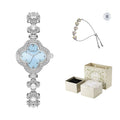 Clover Detail Bracelet Watch - Blue [OLG0WG8Z]