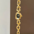 Irregular Chain Link Bracelet Watch - Gold Band with Black Dial [12JPP5JB]