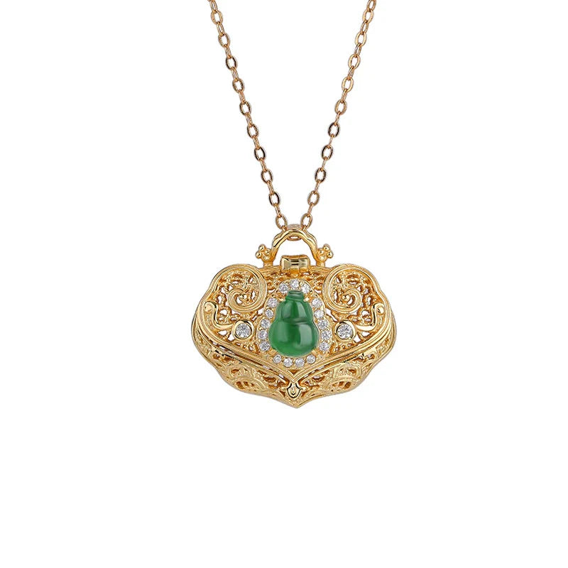 Hope Emerald Teardrop Filigree Pendant Necklace