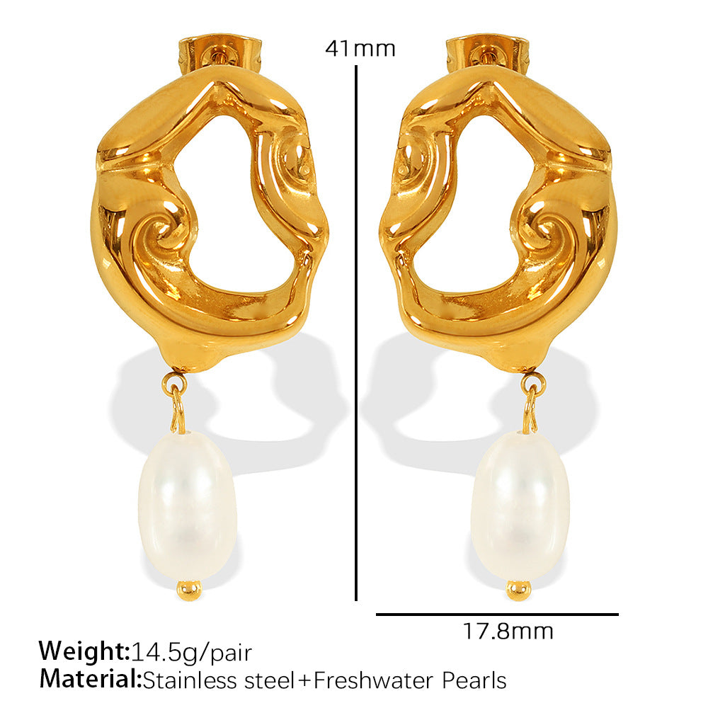Emmarie Gold Pearl Drop Earrings - Gold Pearl (Design 2) [V93QT5HV]