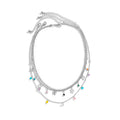 Missy Jewelry - Sloan Celestial Layered Charm Necklace - Silver Butterfly Color
