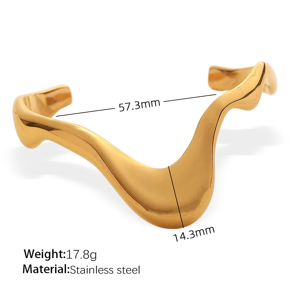 Evianna Gold Geometric Statement Cuff - Gold Bracelet (Variant C) [MP7KT4H6]