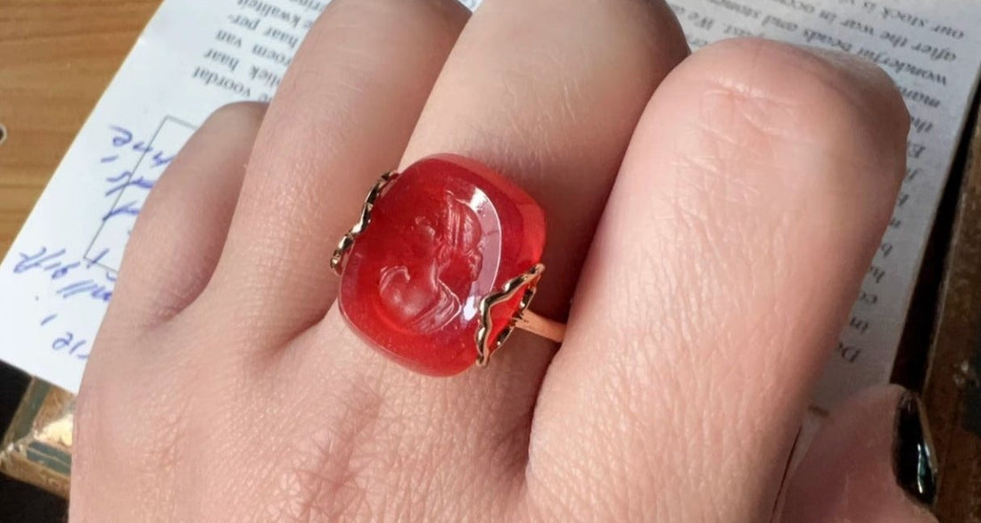 Dragon Coral Cameo Statement Ring