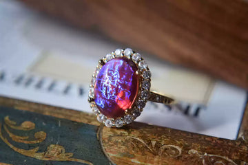 Dragon Aurora Opal Halo Ring