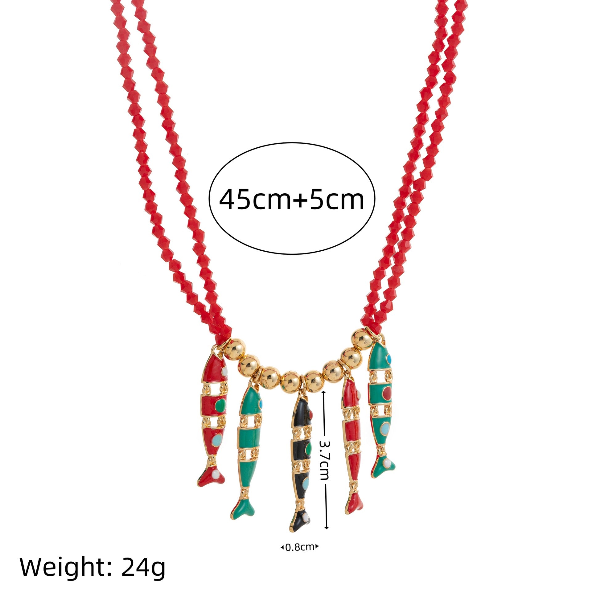 Ashlynne Enamel Koi Charm Necklace - Colorful Enamel Fish Necklace [K1LZARLR]