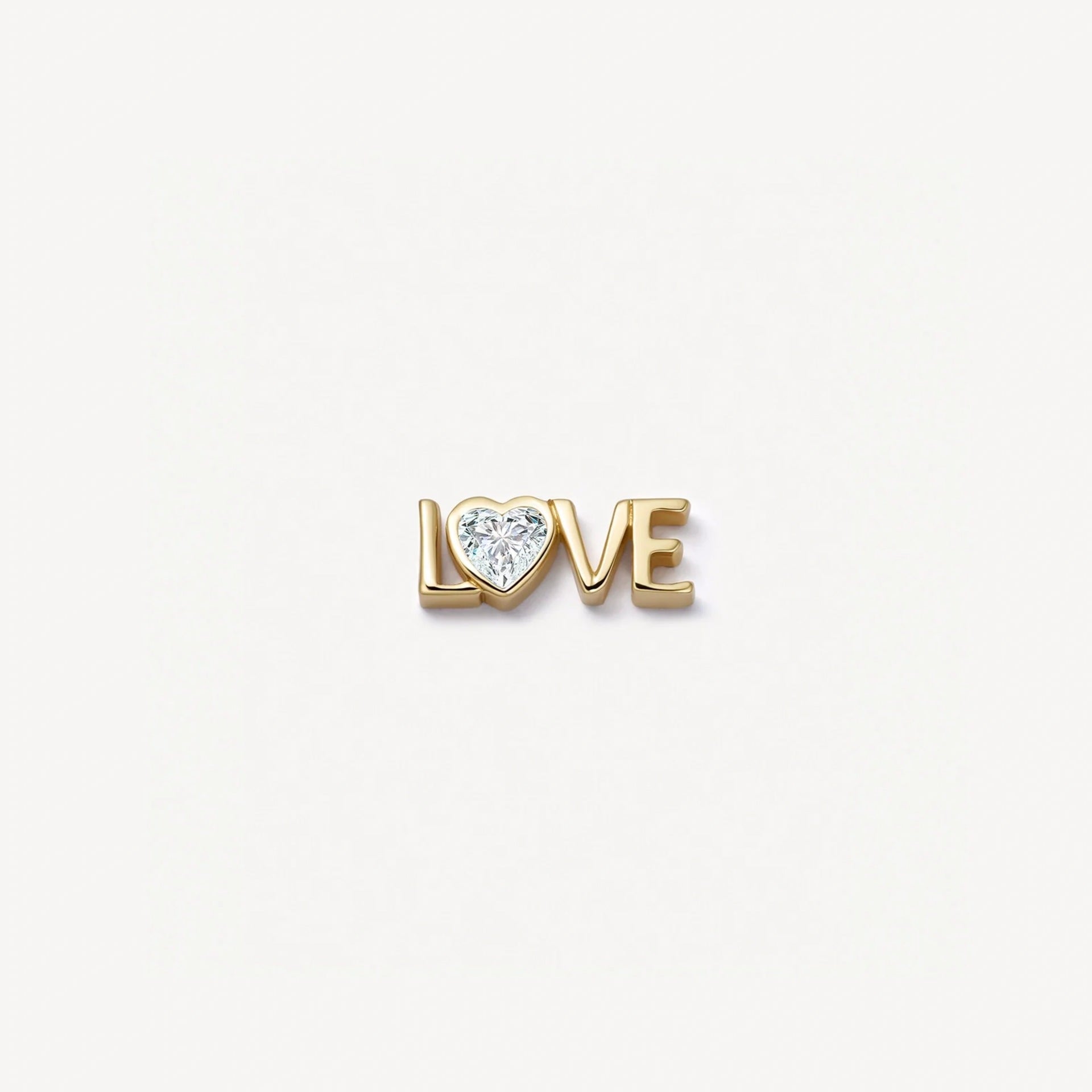Floating Charm Locket Necklace - CZ Love Charm [JQBQ16H5]
