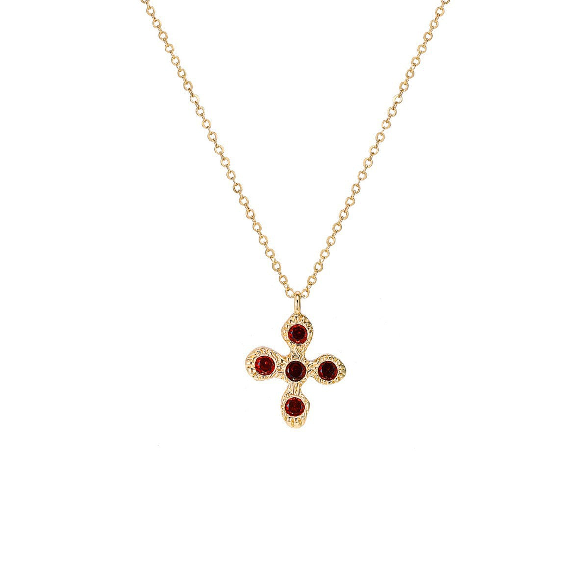 Cross Pendant Necklace - Dark Red Cross [4DZI49T8]