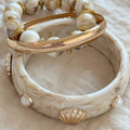 Baroque Pearl and Crystal Bracelet Set - Shell Bracelet Set [F88KIW9S]