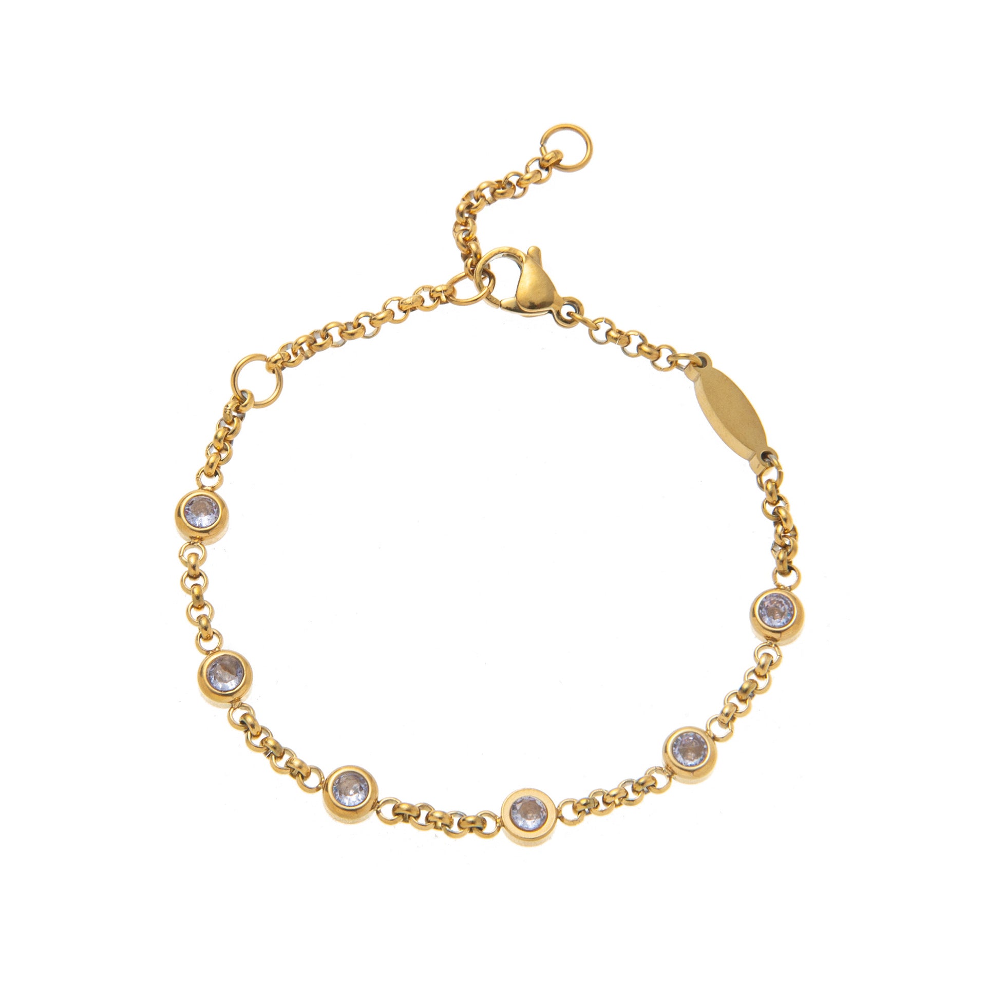 Hasset Delicate Birthstone Bracelet - April Birthstone [A6XAAL88]