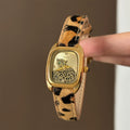 Square Leopard Print Watch - Square Leopard / Leopard Strap Gold Dial [C490N2ZO]