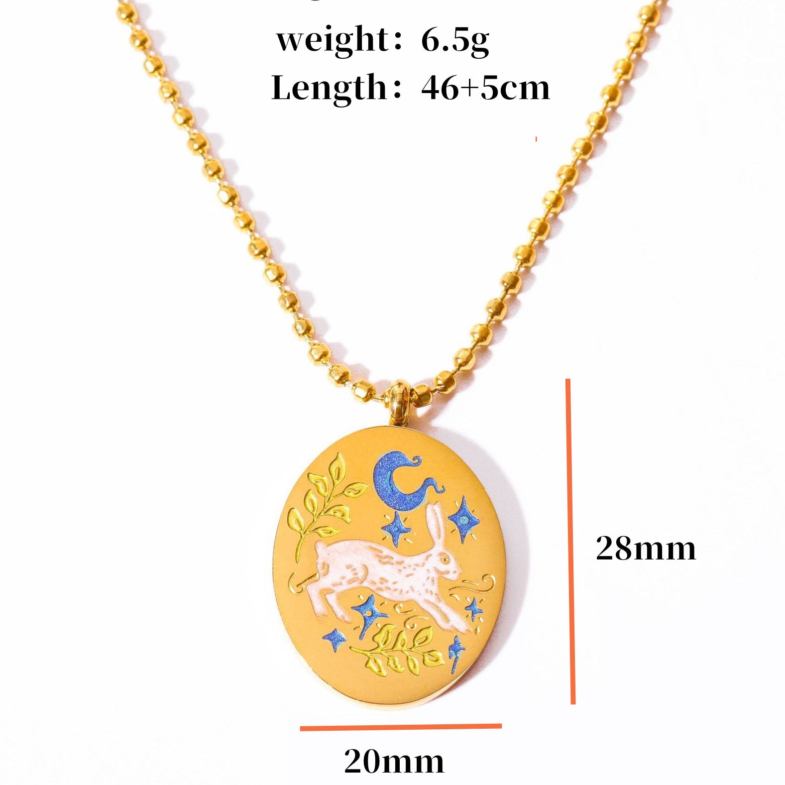 Rabbit Element Pendant Necklace - Gold Rabbit [0OPWDSAN]