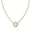 Iridescent Shell Pendant Necklace - White Necklace [BIQIVDD3]