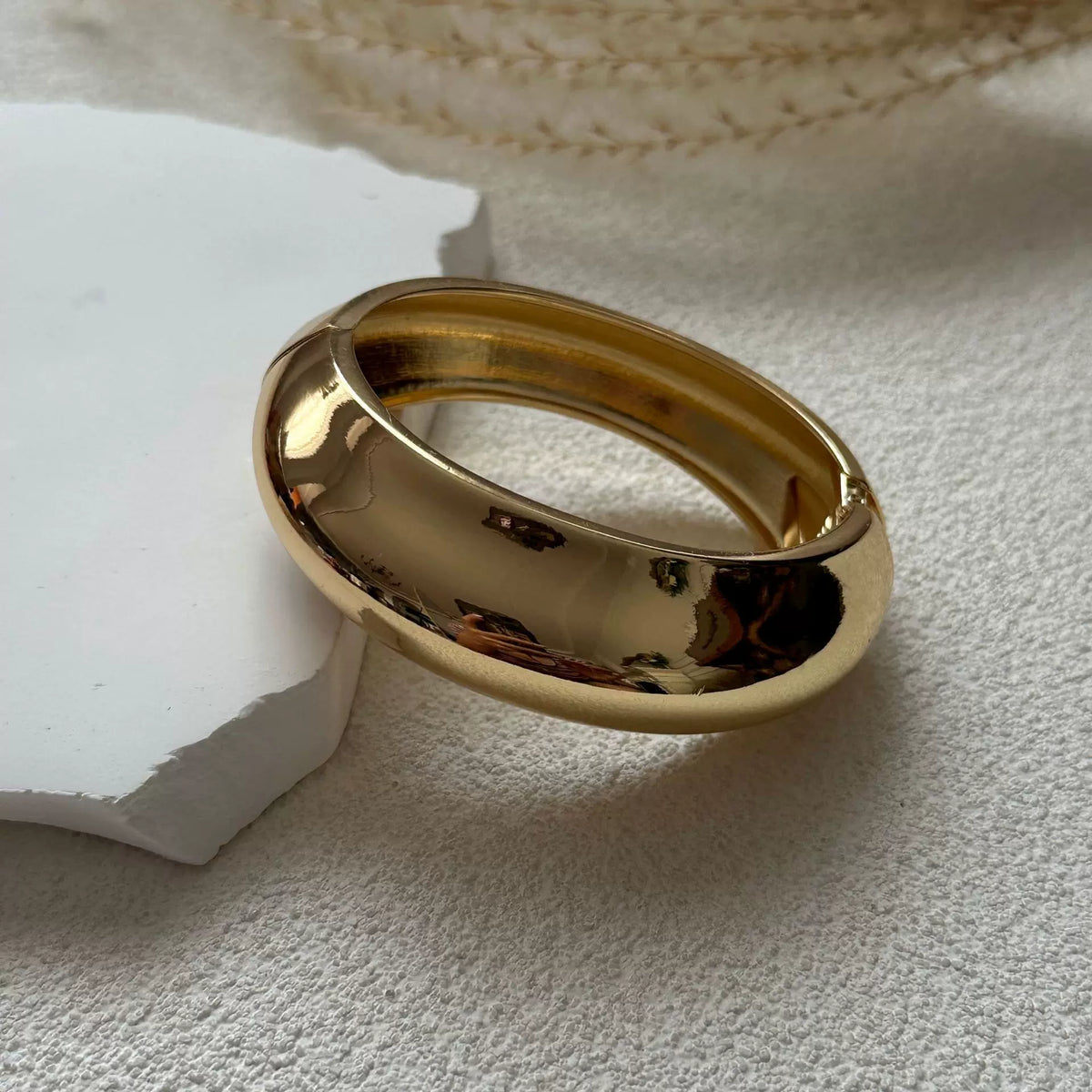 Irregular Marble Pattern Resin Bangle - Gold [T6C5J9EY]