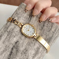 Annelyse Vintage Bracelet Watch - Gold with White Dial [O7EEEXDQ]