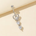 Charlye Heart Dangle Belly Ring - Silver [NZFG8LU6]
