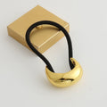 Glossy Metal Ponytail Cuff Hair Tie - Gold Small [RN3C8D3U]