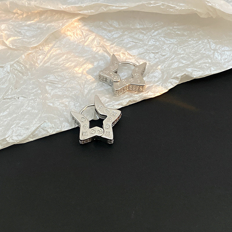 Vivi Star Huggie Earrings - Silver Huggie Earring [HS59WJ3P]