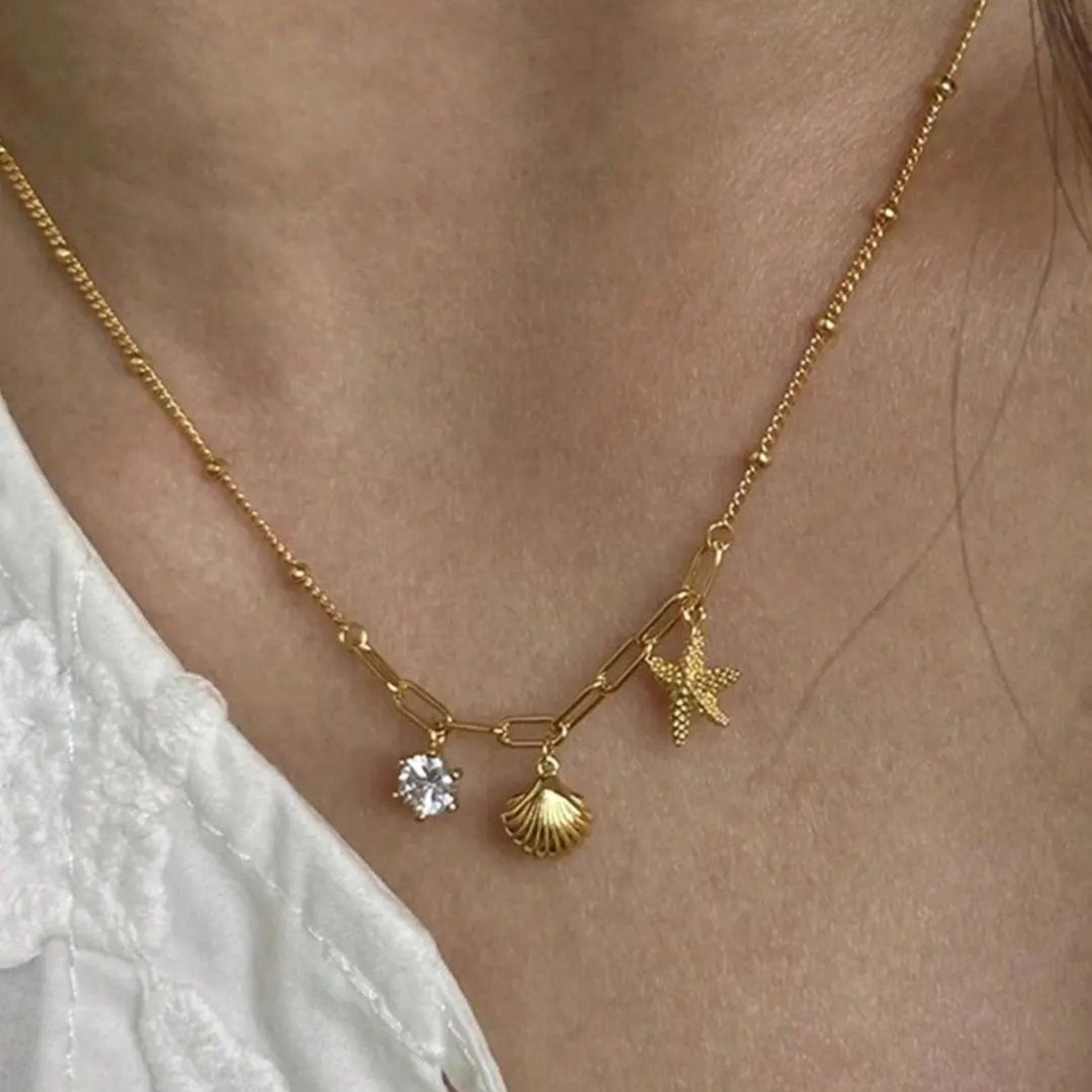 Seaside Charm Minimal Pendant Necklace