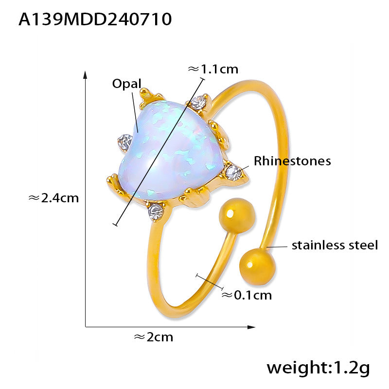Fae Gilded Rhinestone Ring - Gold Water Drop Ring [3A308BTX]