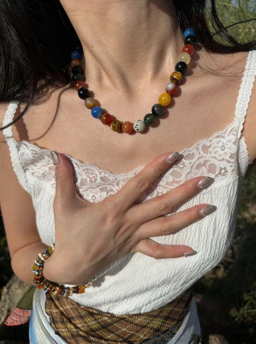 Colorful Gemstone Bead Necklace